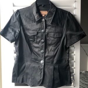 Merona Shortsleeve Rich Black Button Up Blazer